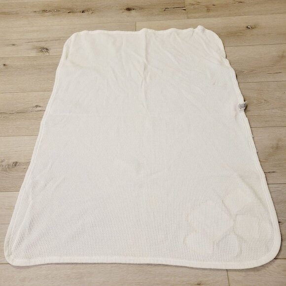 Vtg Baby Morgan Blanket With Patchwork Heart & Teddy Bear Design Waffle Cotton - Picture 4 of 9